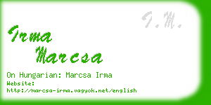 irma marcsa business card